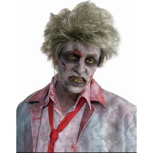 Rubie's Adult Grave Zombie Wig Adult Halloween Vampire Halloween Scary  Gray